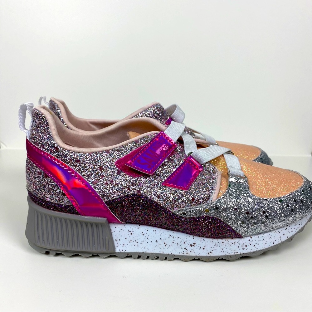 Sam Edelman Kids Girls Stacey Melody Pink Glitter Sneakers